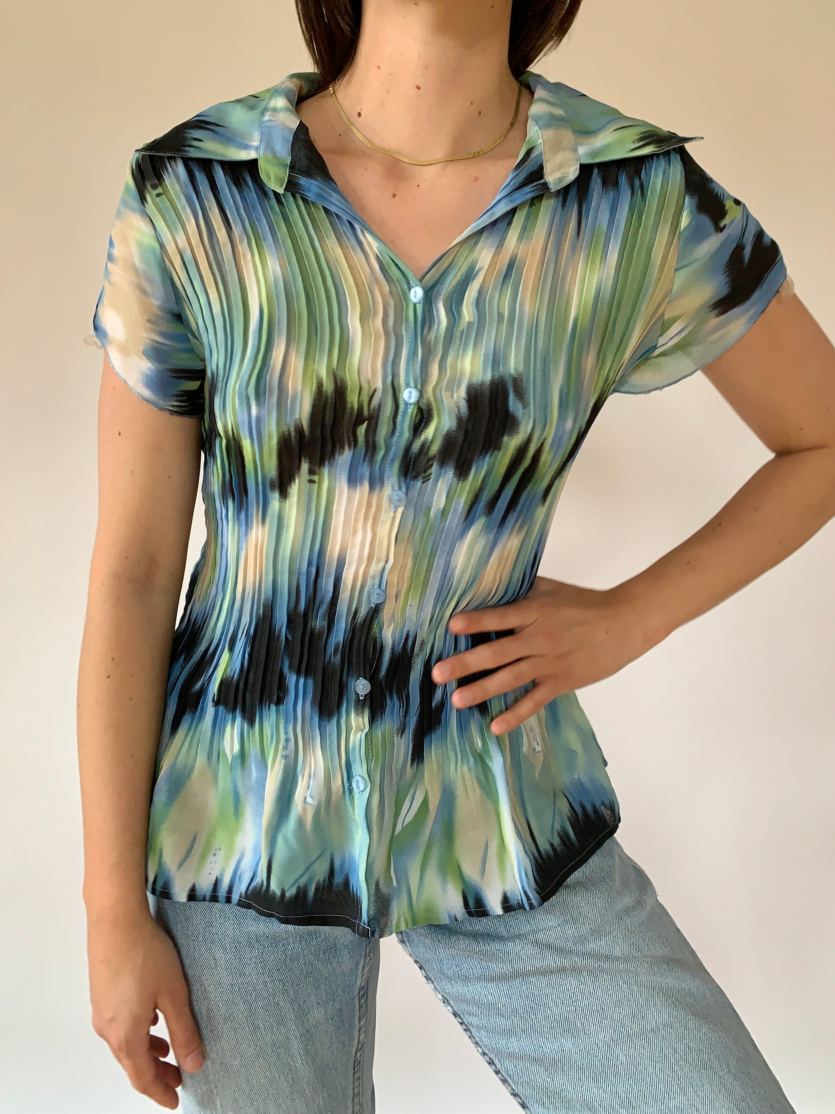 Y2K Northern Lights Blouse (XL)