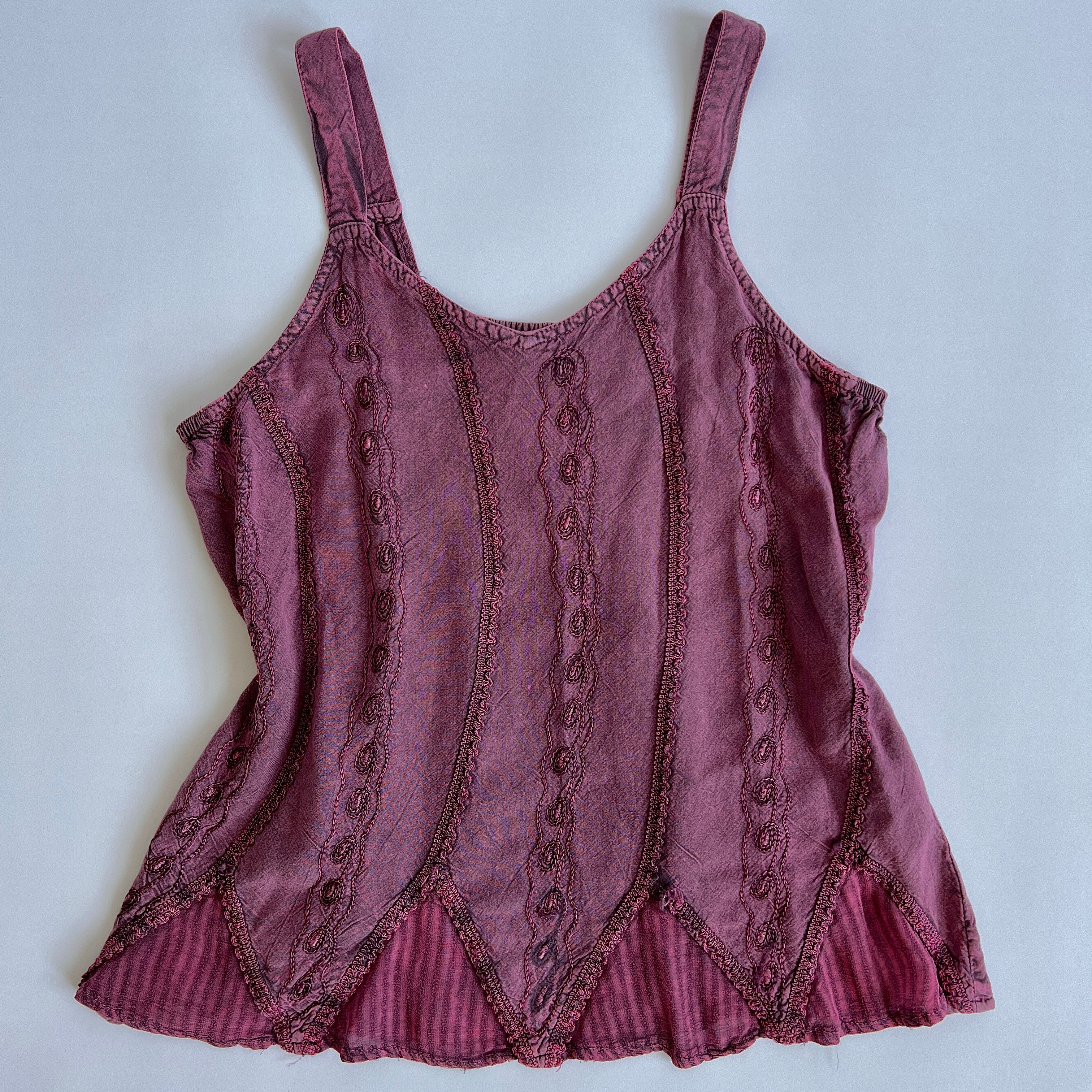 Purple boho grunge tank - L/XL