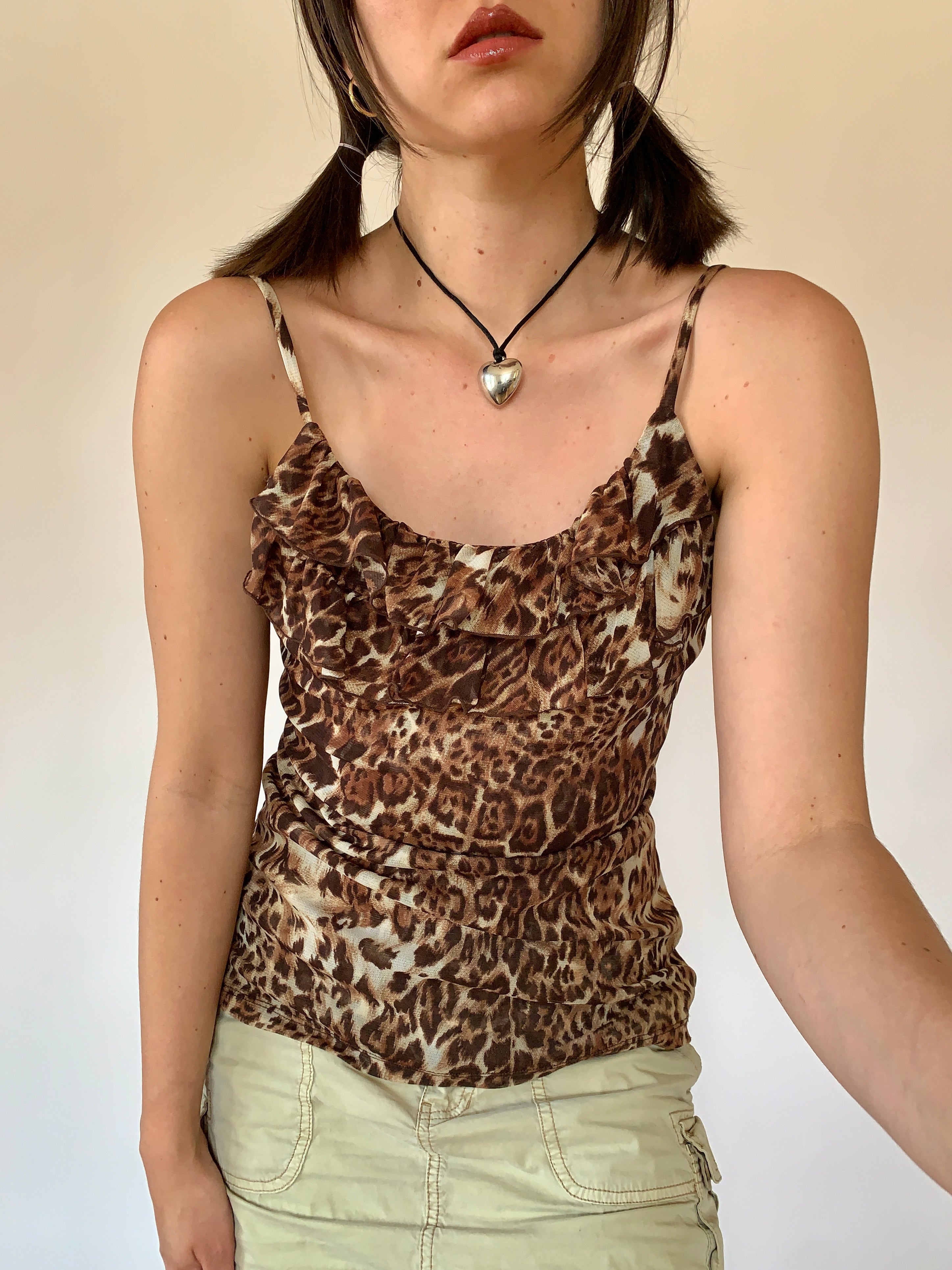 Y2K Mesh Leopard Tank - Medium