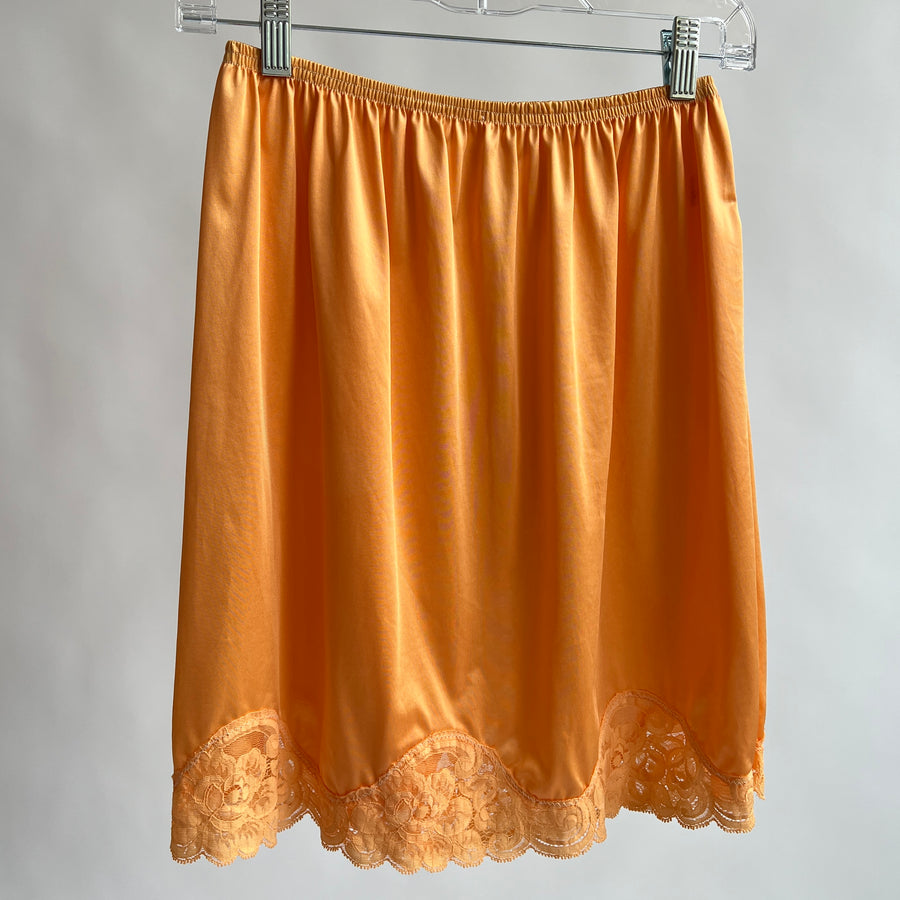 Tangerine hand dyed slip skirt - S/M