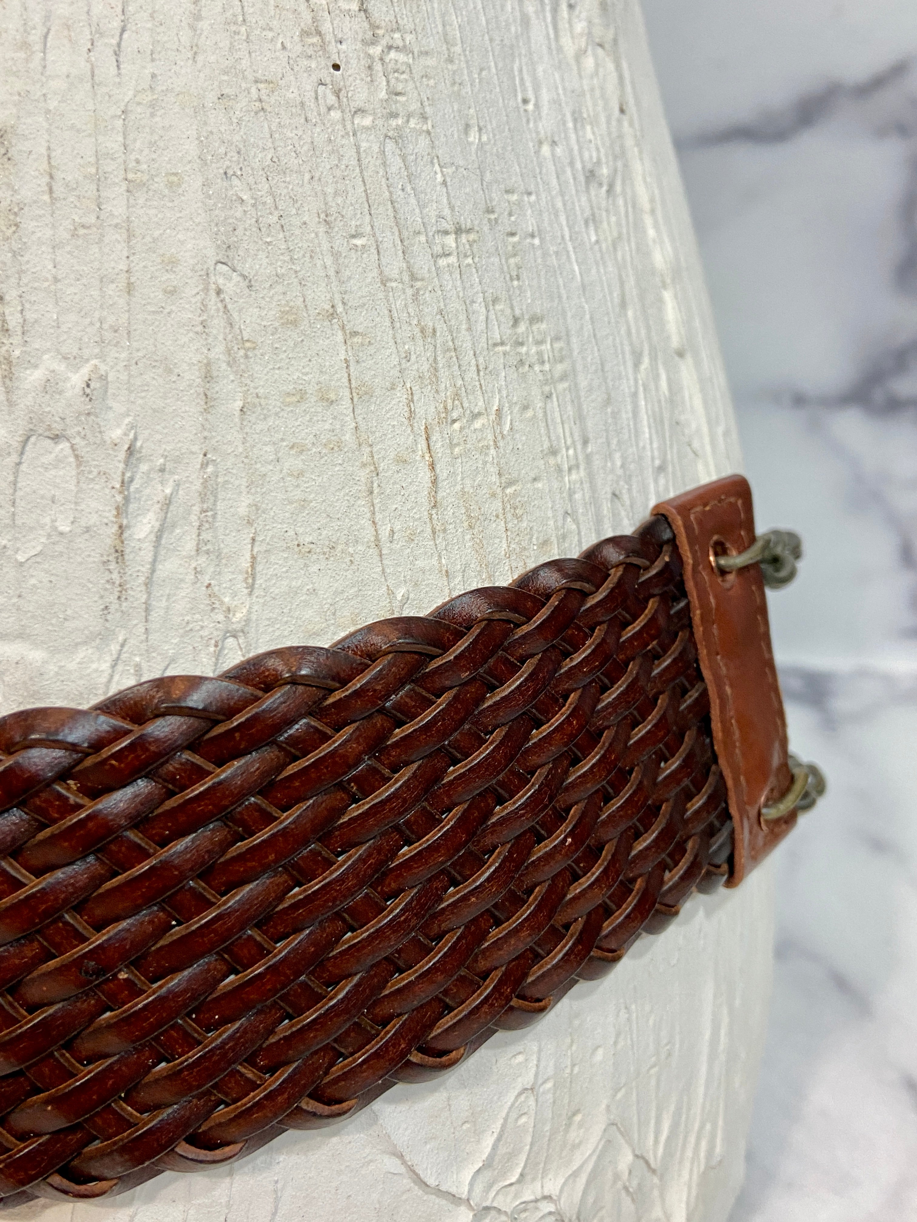 Brown reworked belt
