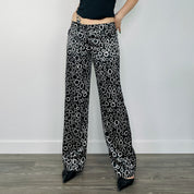 Satin Allover Print Trousers (L)