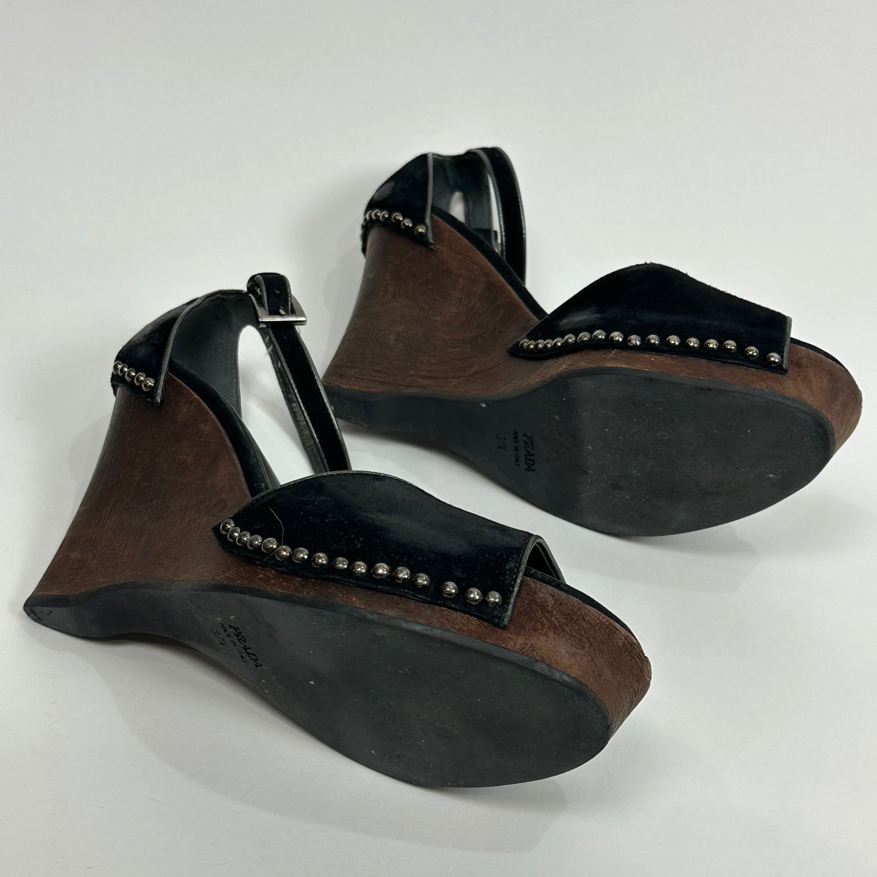 Prada Vintage Wooden Wedges (7.5)