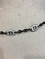 Metal numbers belt or choker