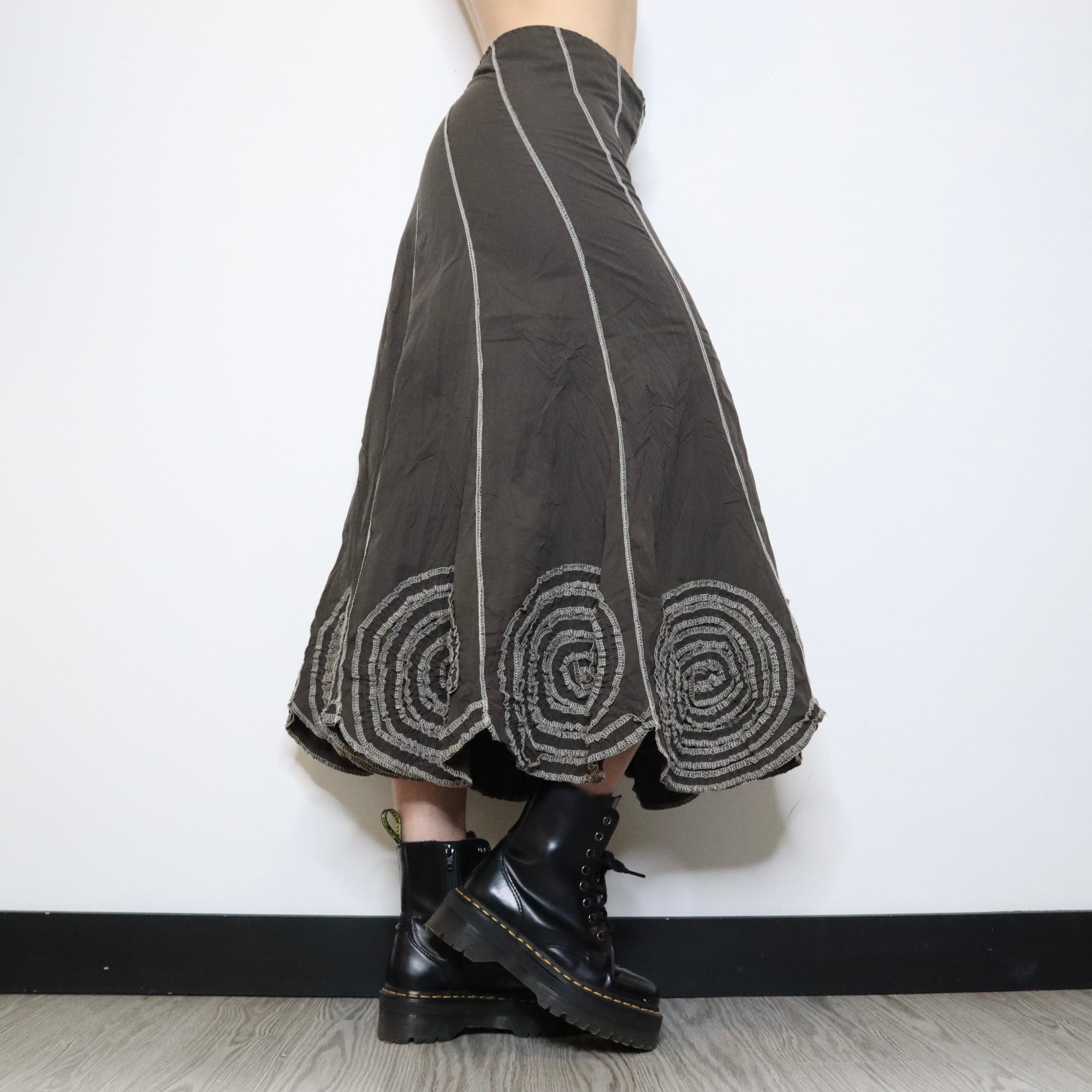 Ruffle Flower Maxi Skirt (Medium)