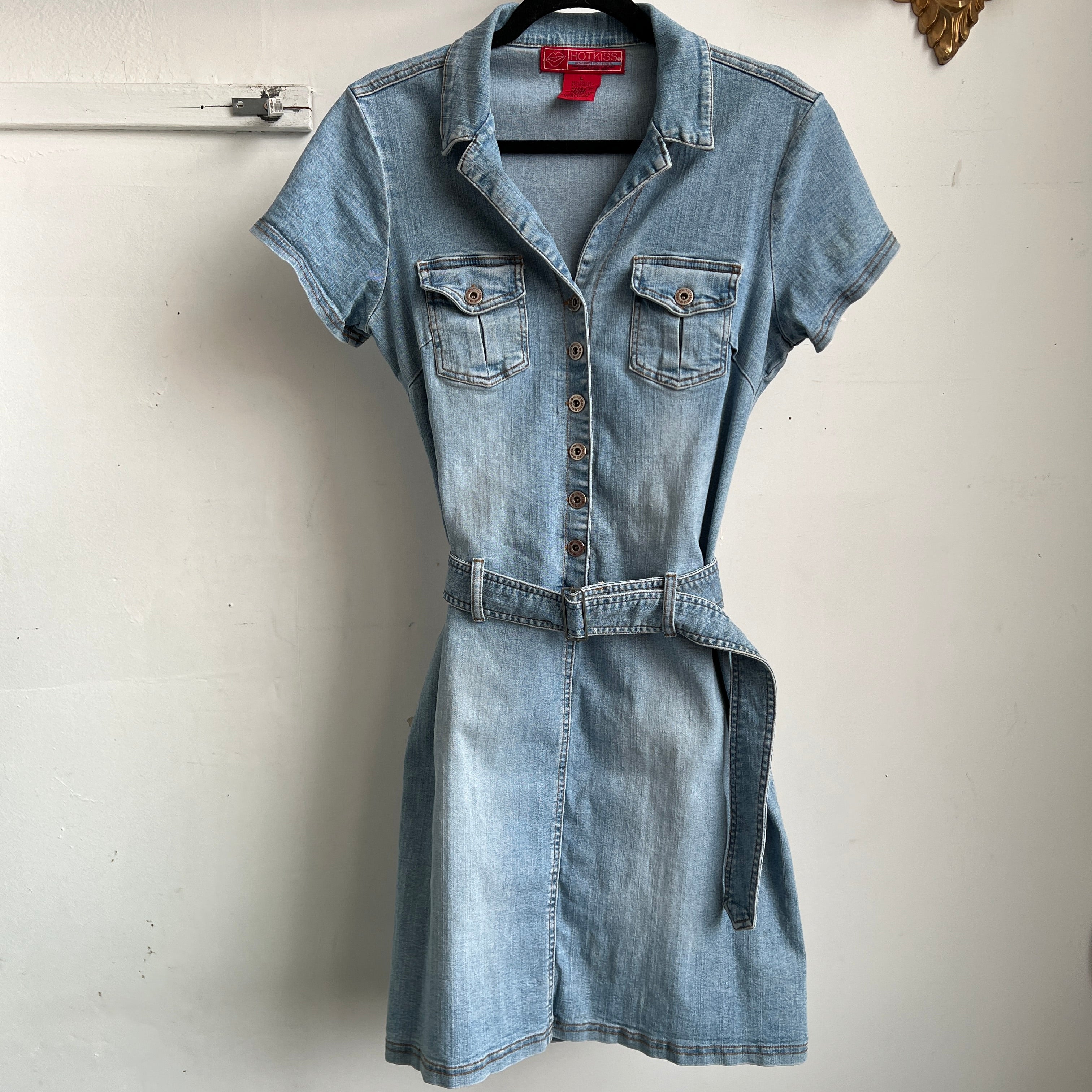 Y2K Belted denim dress (M/L)