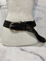 Vintage Center Bar Braided Leather Belt