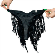 Deadstock Leather Fringe Thong (M)