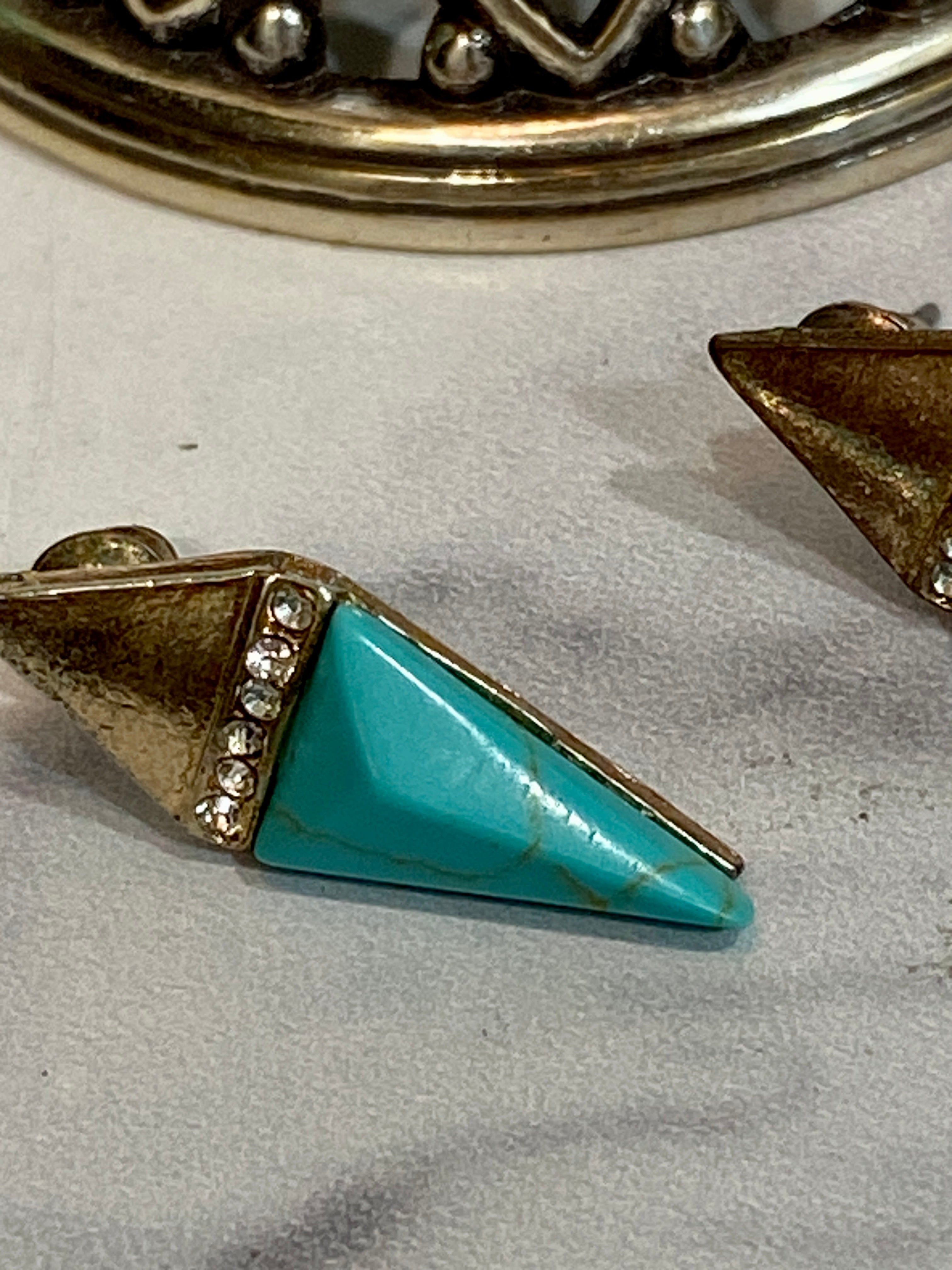 Gold and Turquoise Earrings