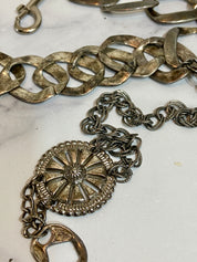 Vintage silver heavy chain belt