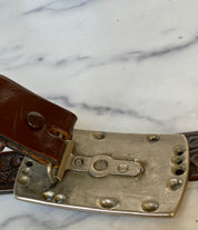 Vintage tooled leather belt