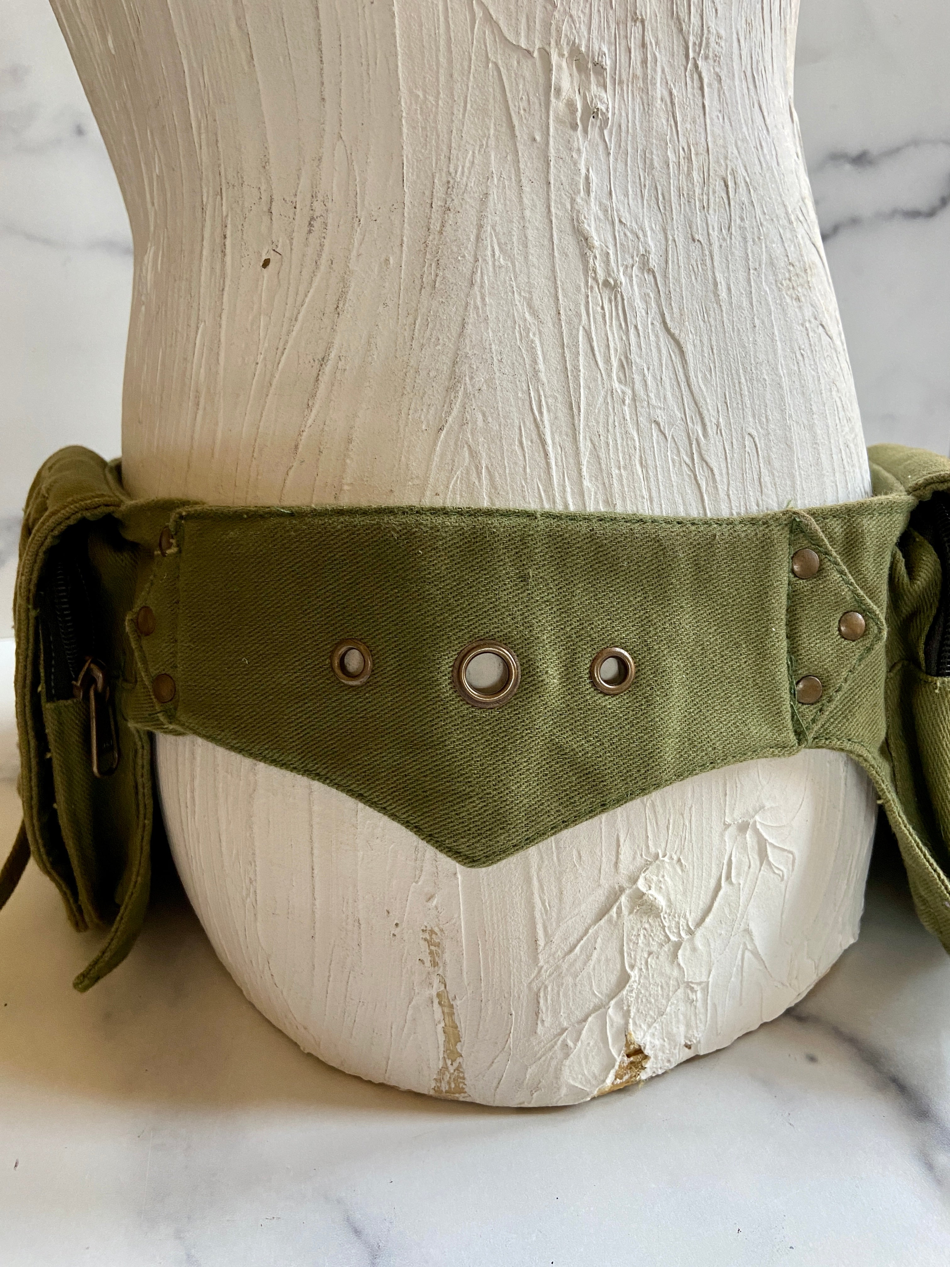 Olive green pocket belt