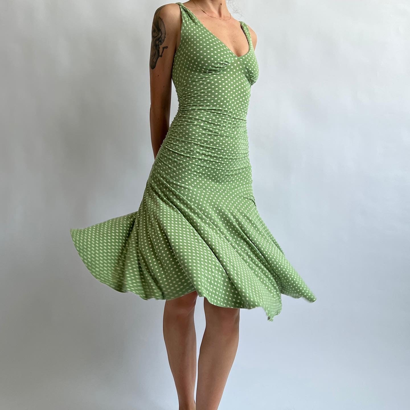 Vintage Betsey Johnson polka dot midi dress