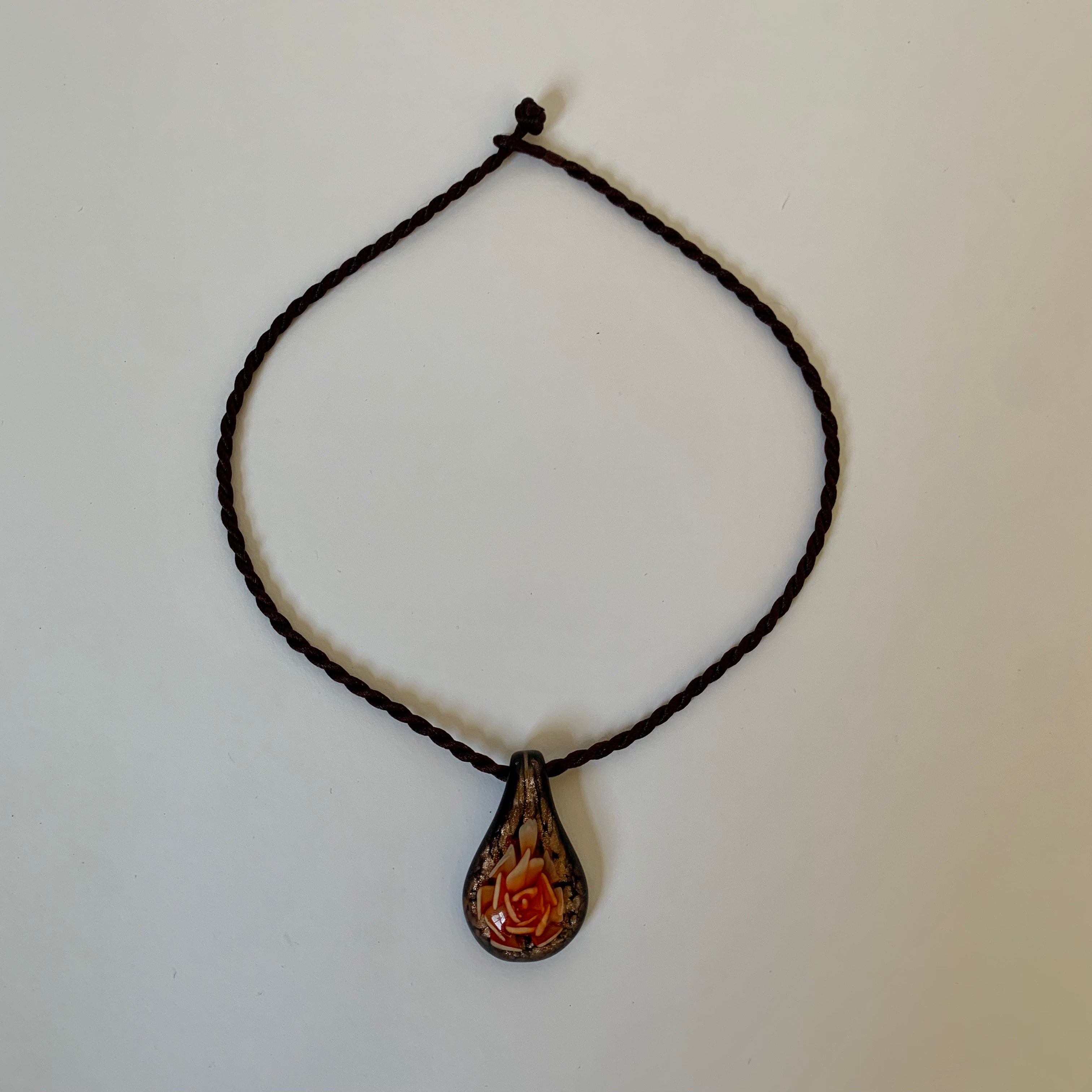 Vintage Glass Pendant Necklace