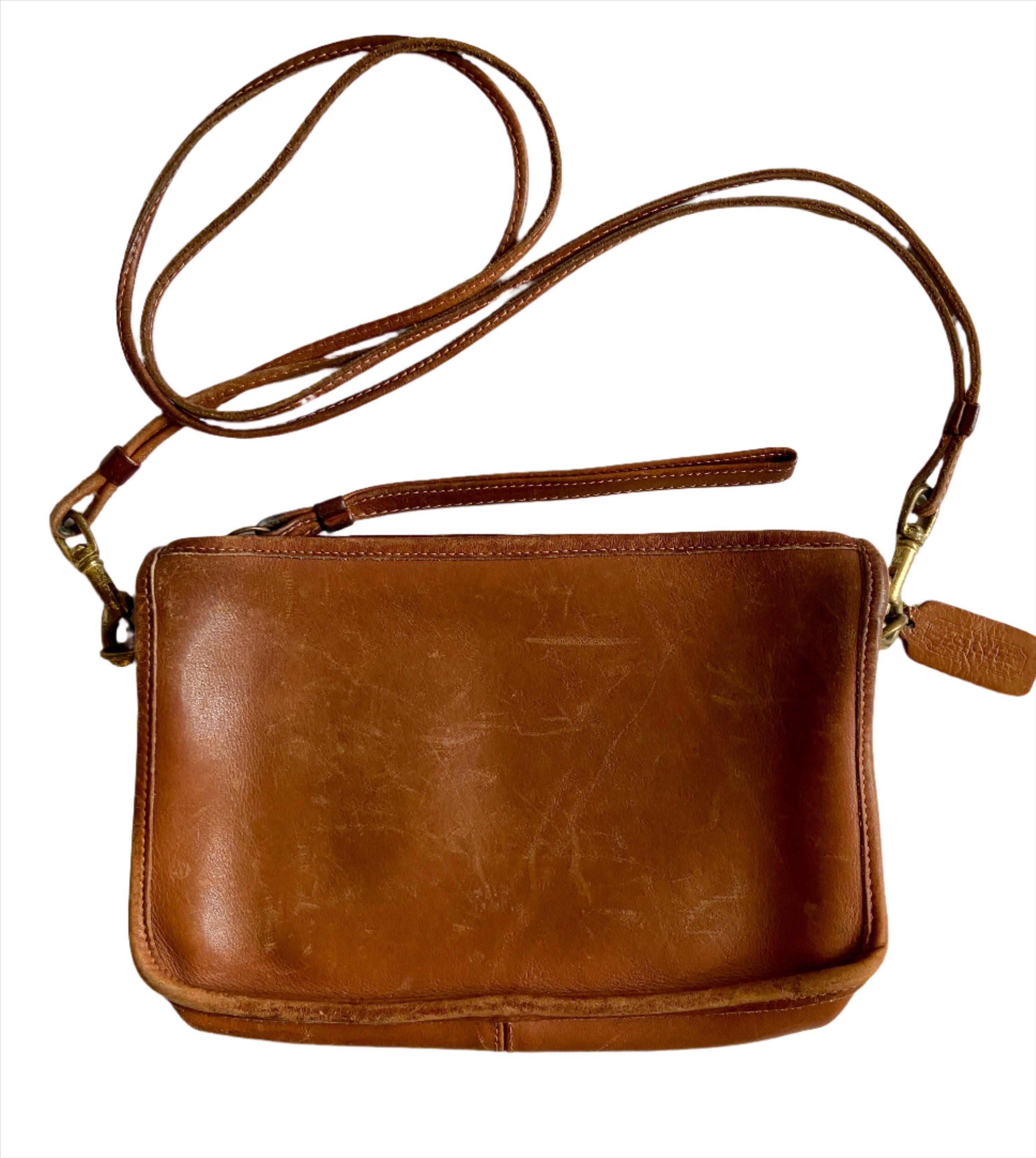 Vintage tan leather coach