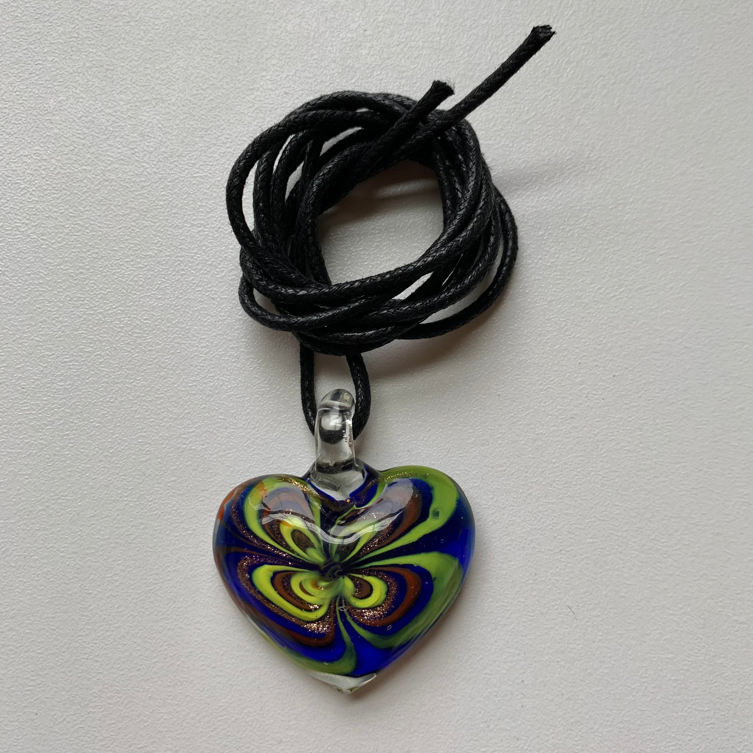 Vintage Glass Heart Necklace