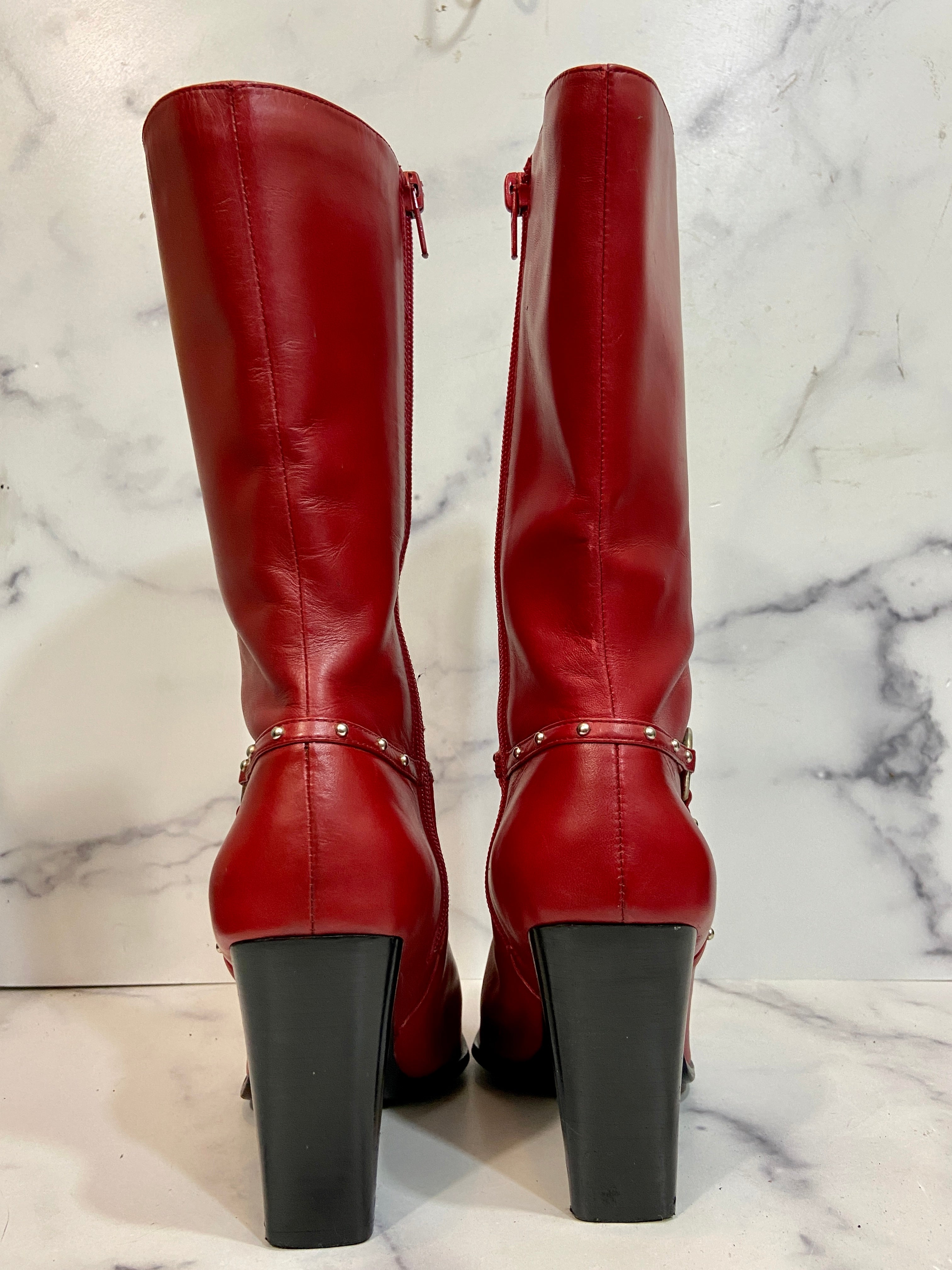 Motor Blaze red leather boots