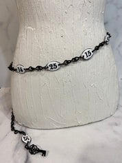 Metal numbers belt or choker