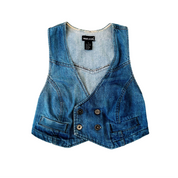 Early 2000s Cropped Denim Vest (M)