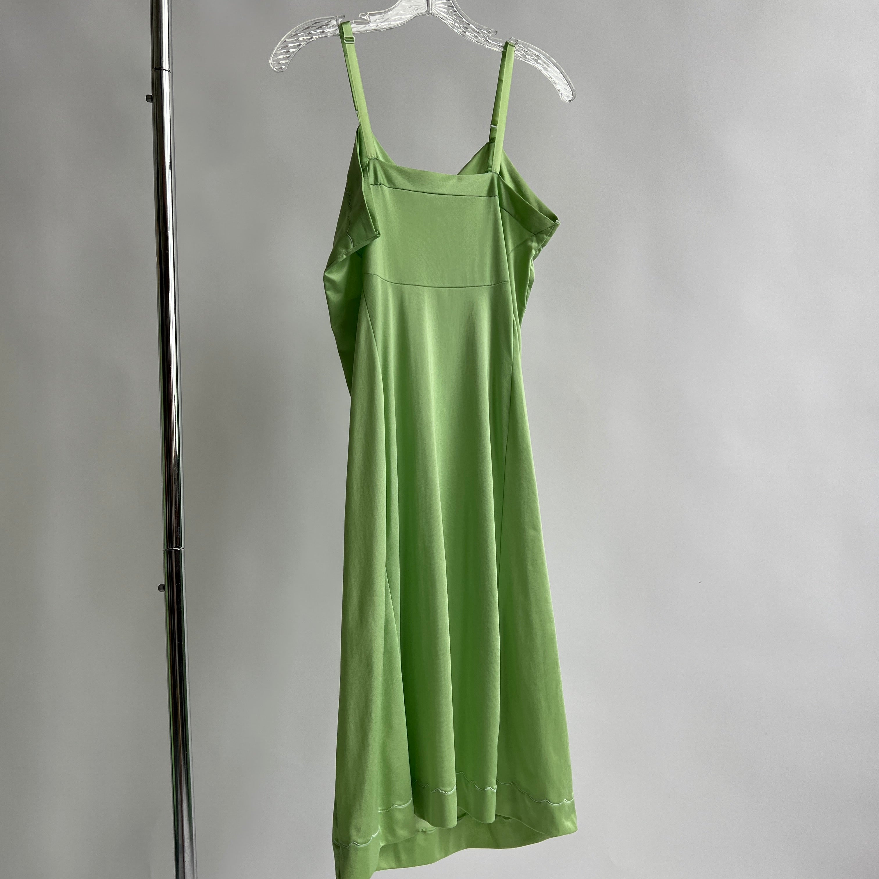 Avocado hand dyed midi slip - M