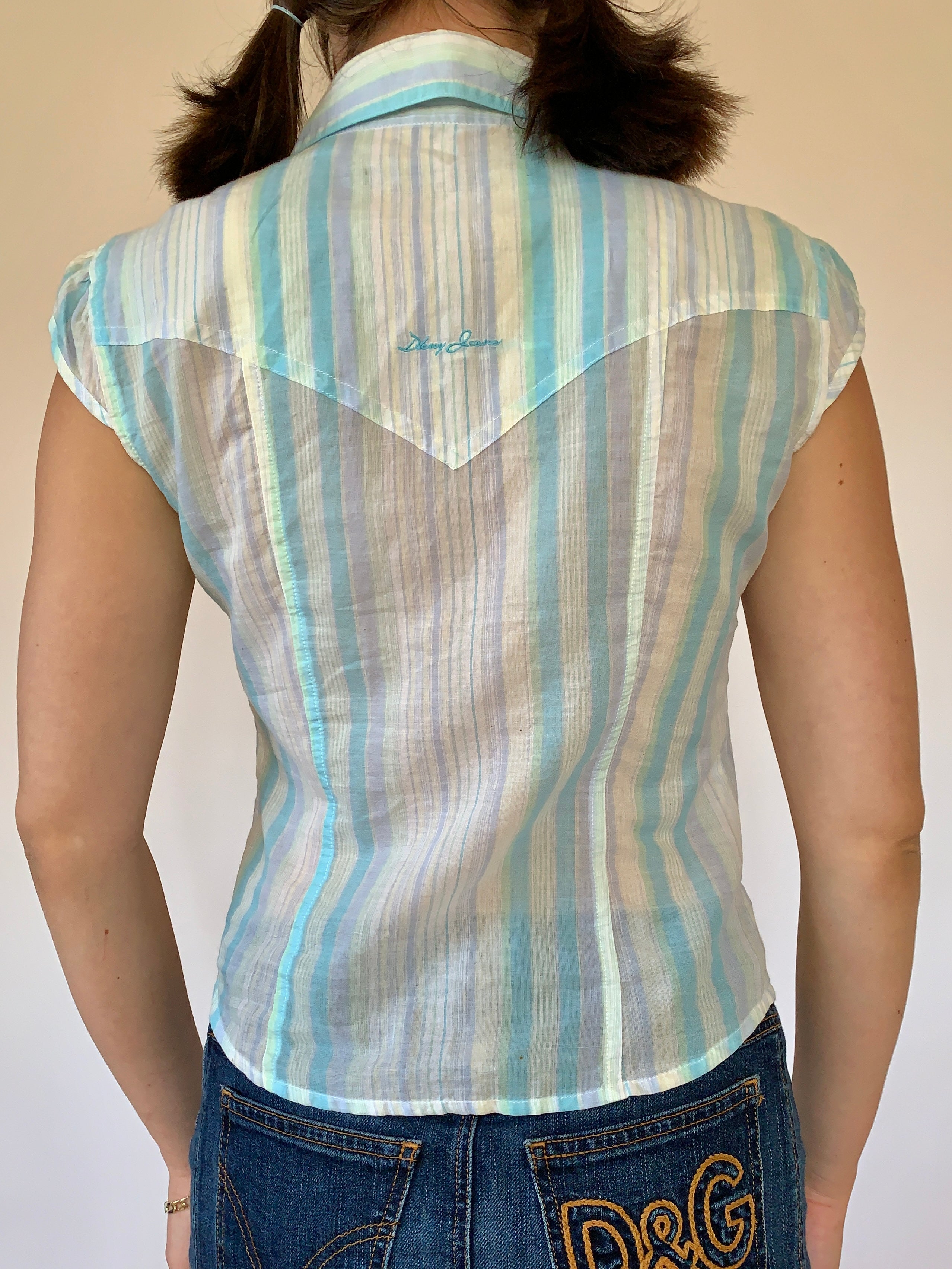 Y2K Baby Blue Blouse (S)