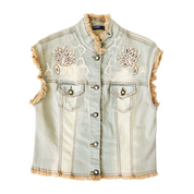 Embroidered Denim Vest (M)