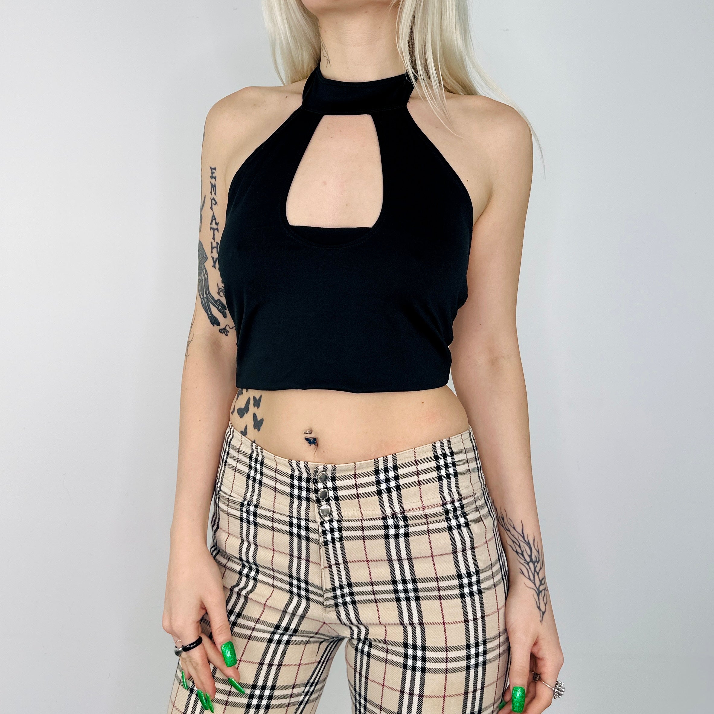 Black Keyhole Halter Top (S/M)