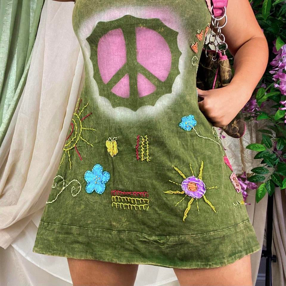 Y2K Fairy Grunge Hippie Dress (Small) Holy Thrift Y2K Fairy Grunge Hippie Dress (Small) Holy Thrift