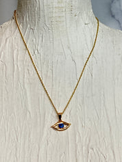 Evil eye gold necklace