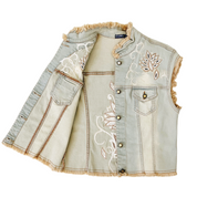 Embroidered Denim Vest (M)