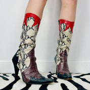 Vintage Snakeskin Bebe Boots (Size 8)