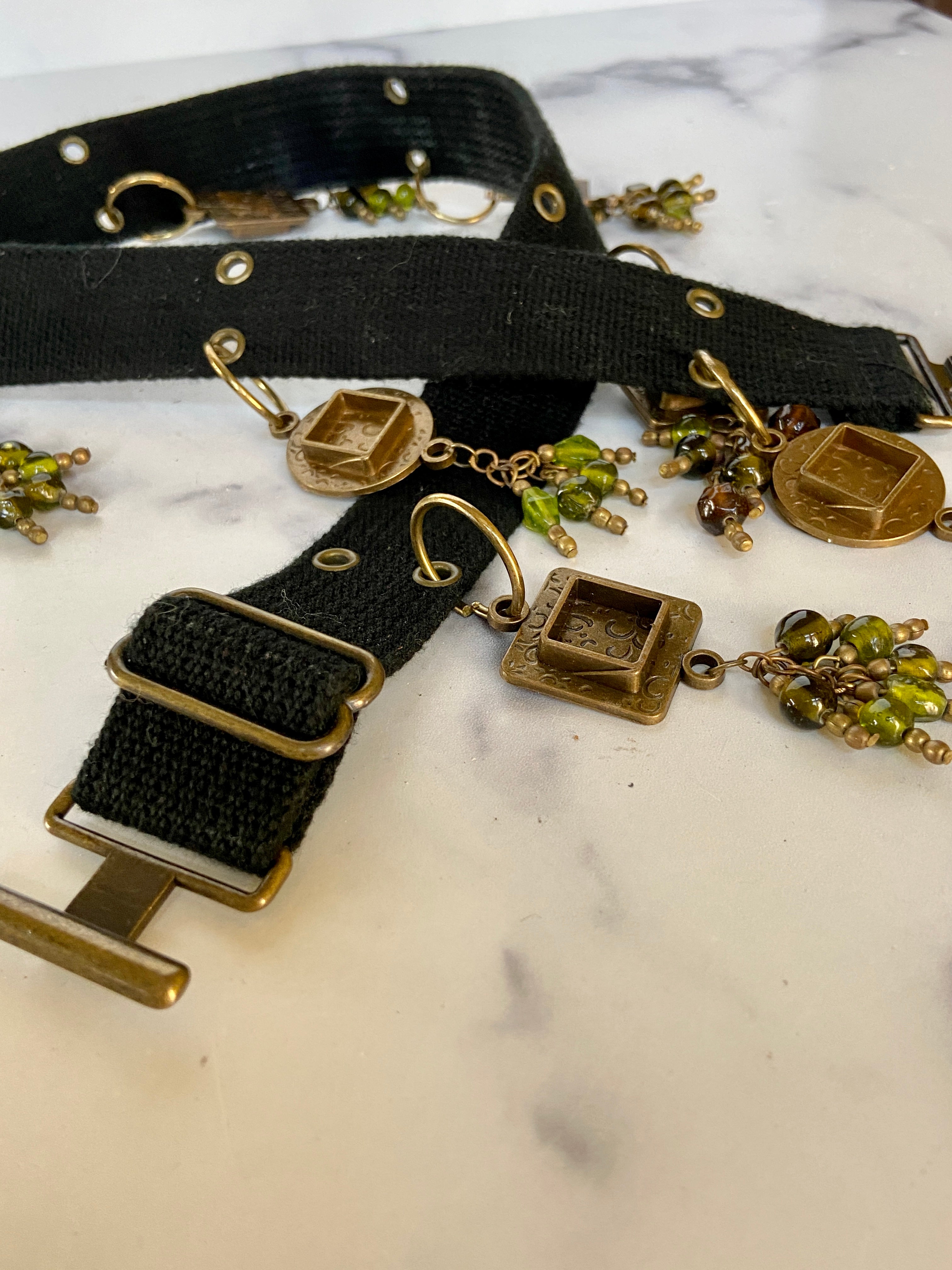 Green beads belt