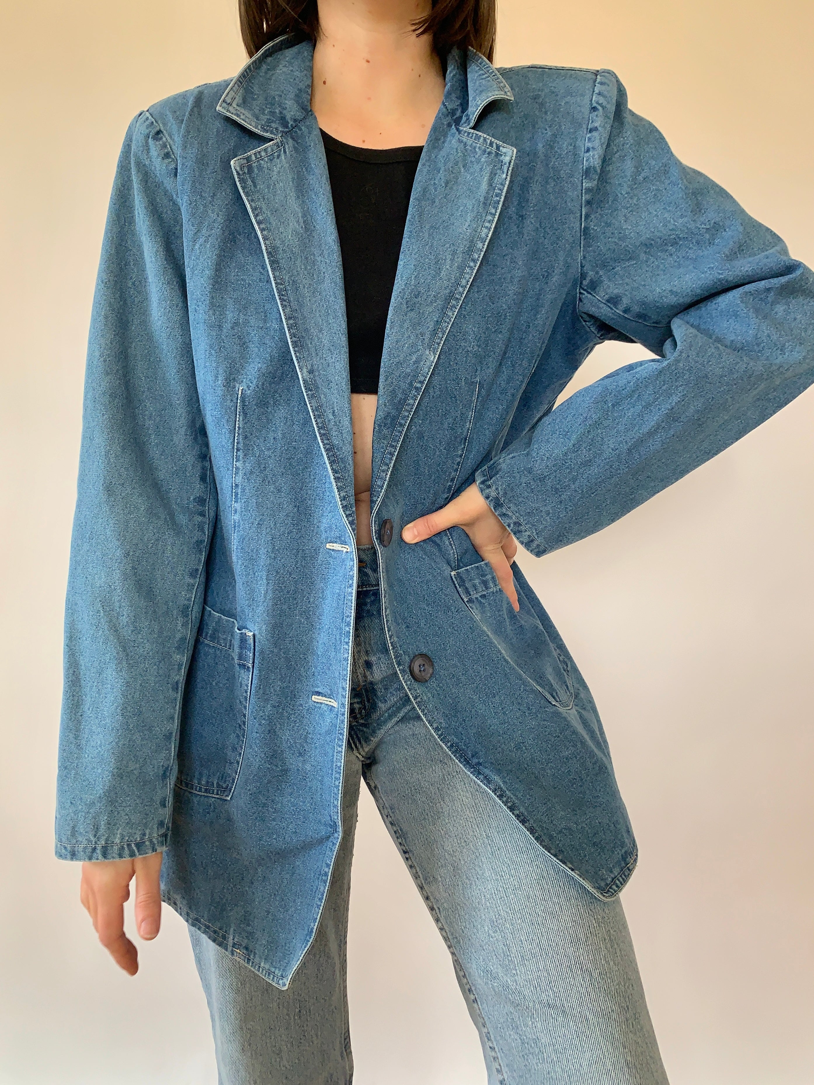 Vintage 1990s Denim Blazer