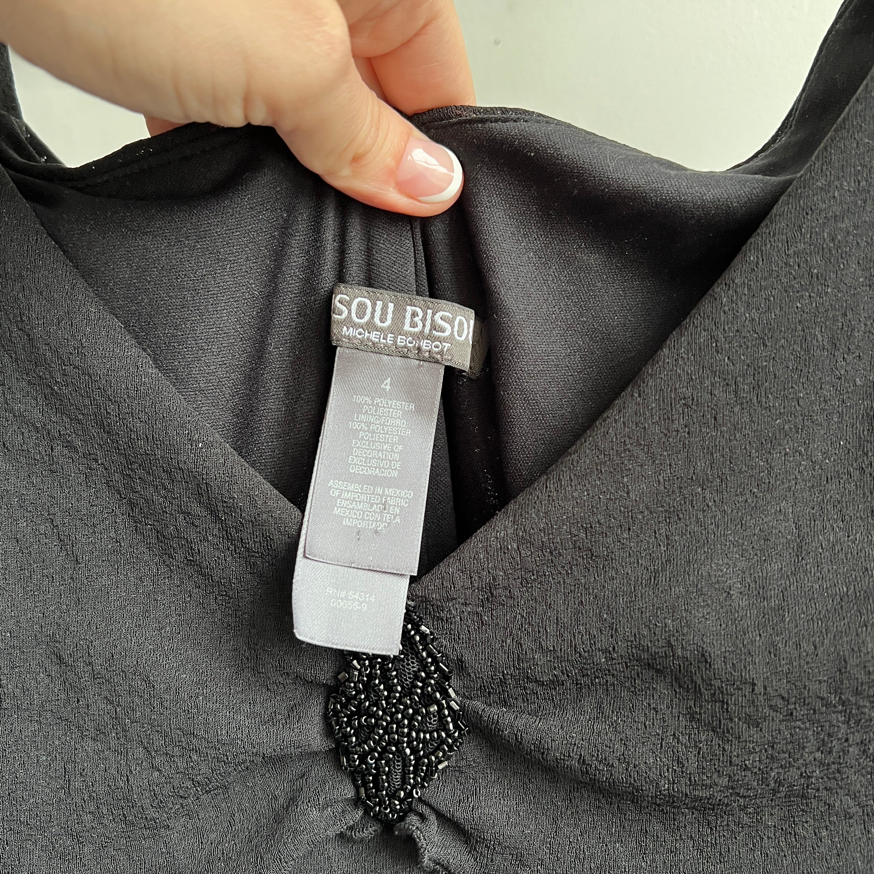 Y2K Black mesh cape sleeve dress (S/M)