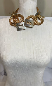 Gold and silver linked chain