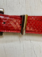 Red Genuine Snake Skin Belt