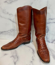 Vintage unisa woven leather riding boots