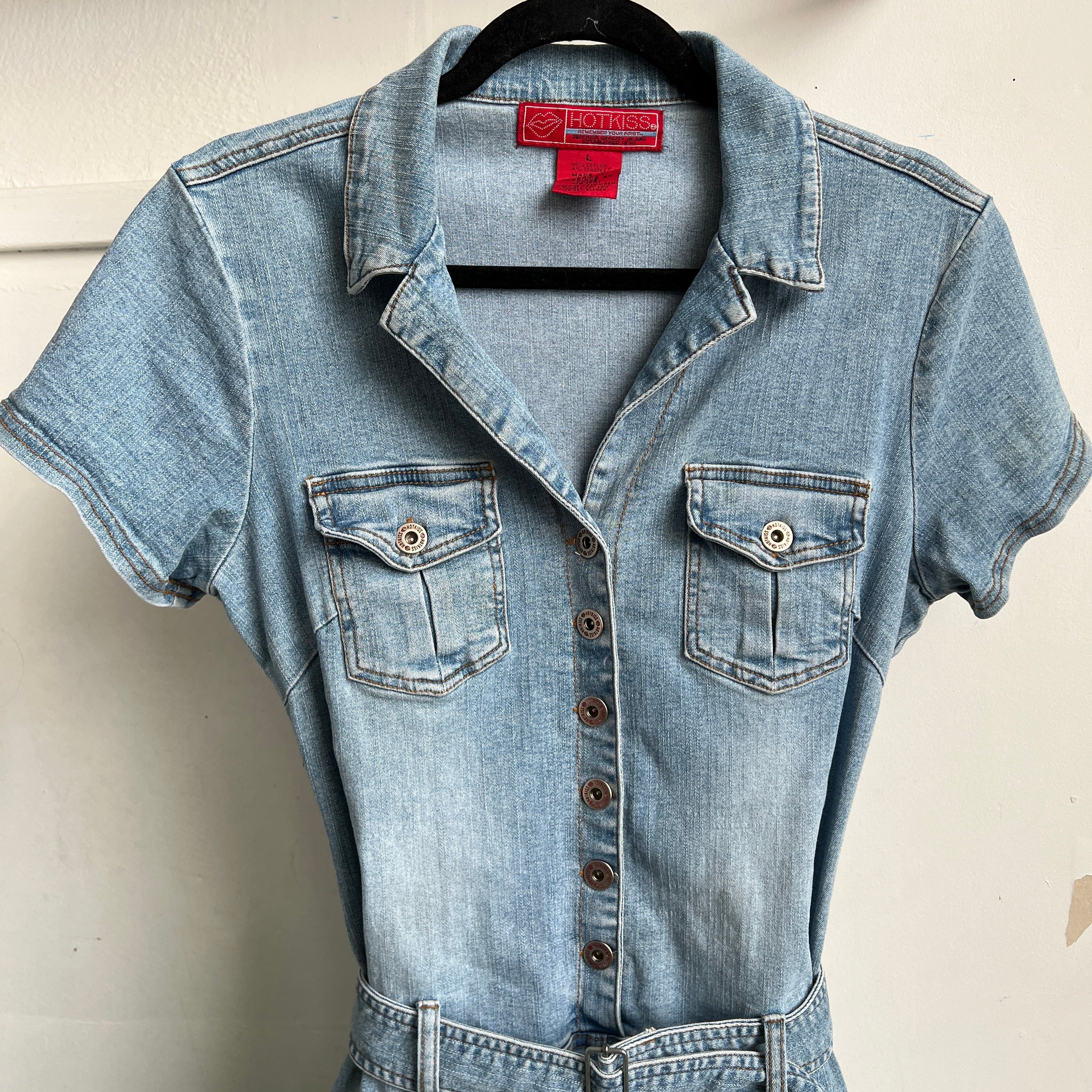 Y2K Belted denim dress (M/L)