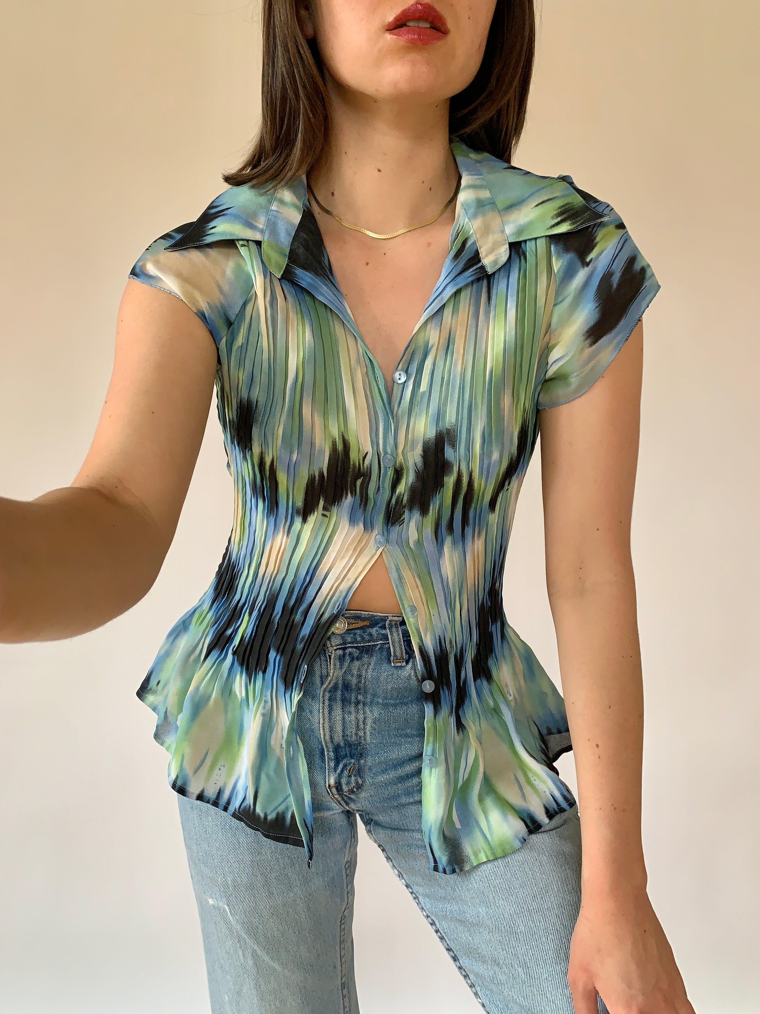 Y2K Northern Lights Blouse (XL)