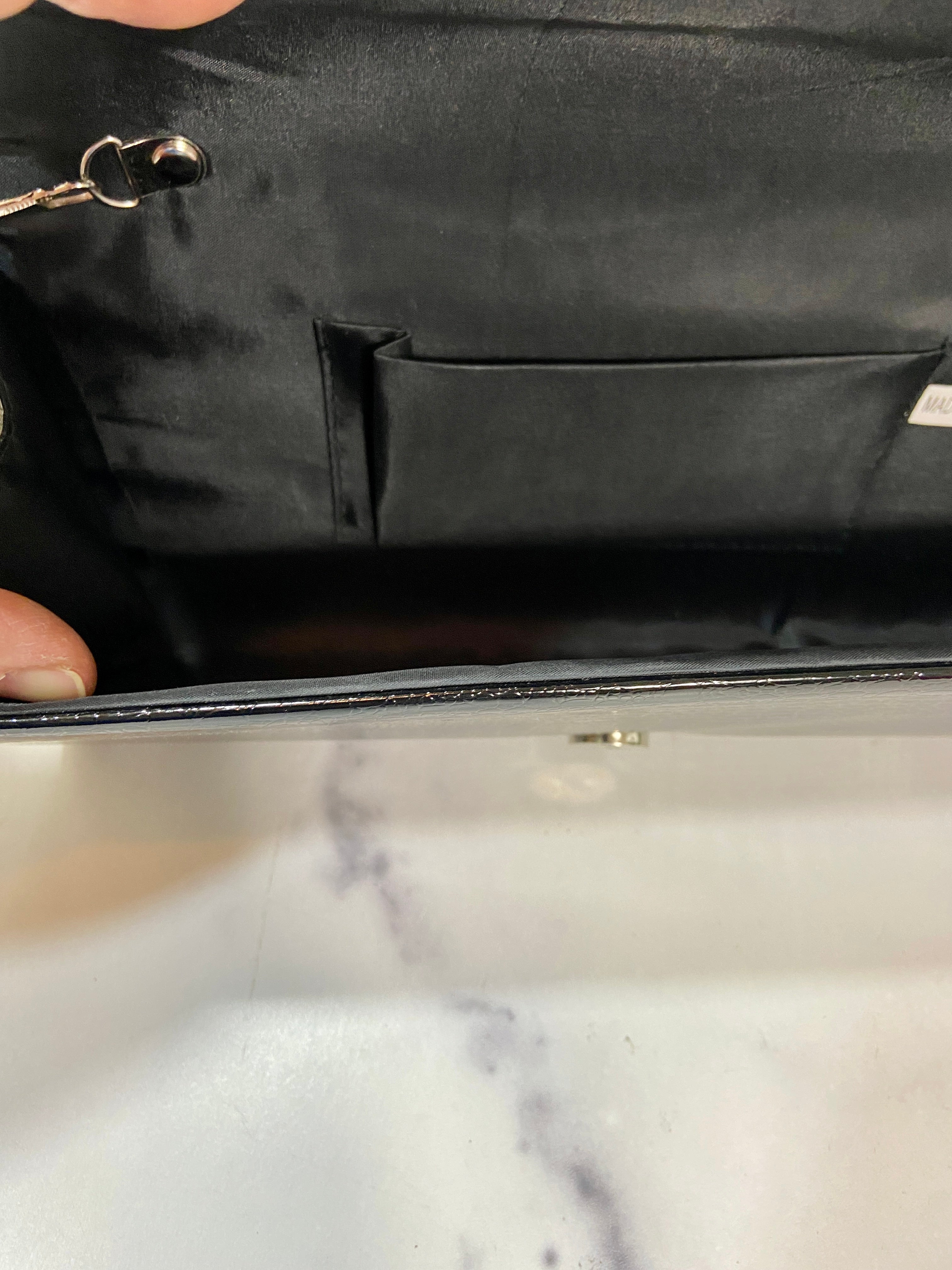 Black sparkle formal clutch bag