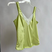 Light green hand dyed satin tank - M