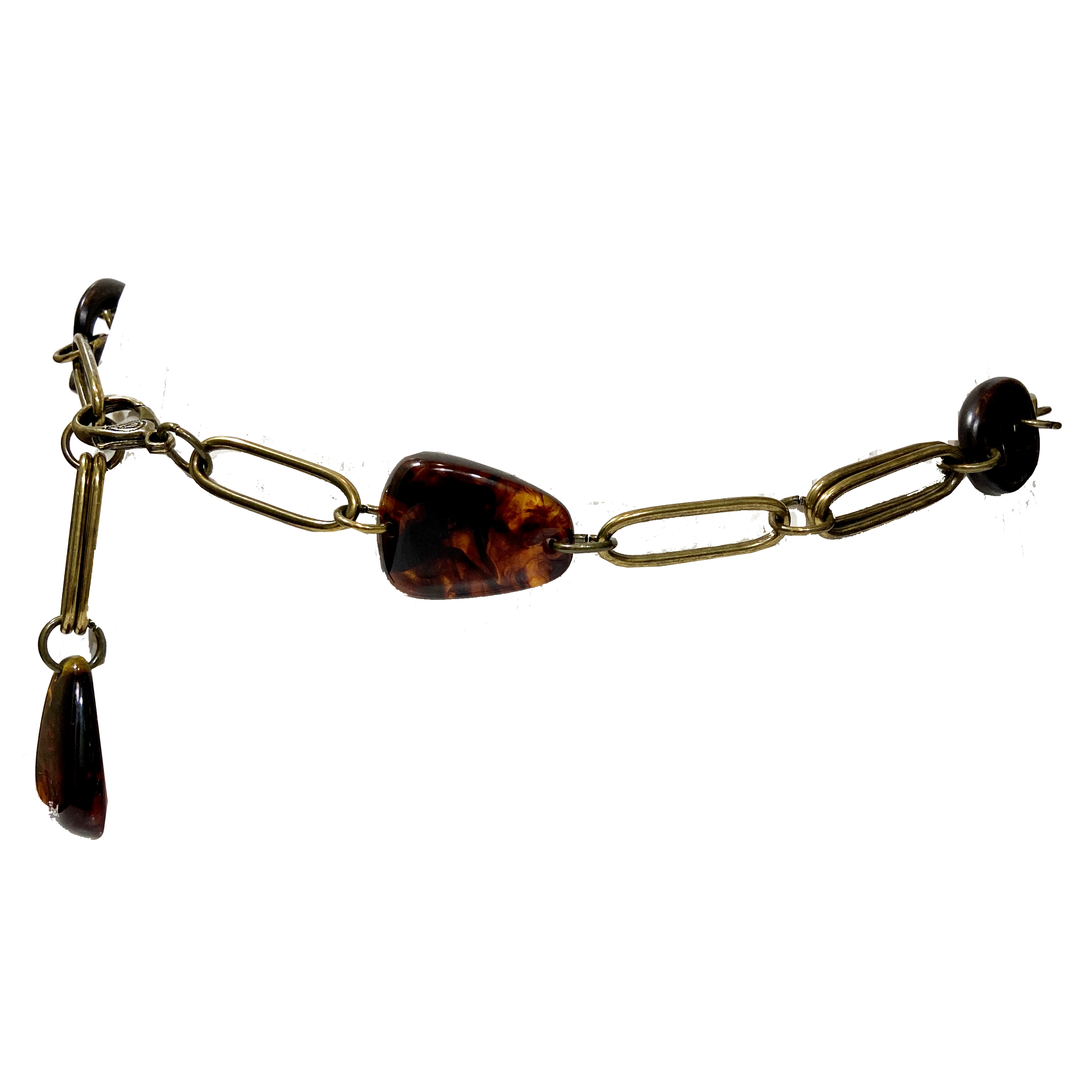 Vintage  Brown Acrylic Chain Belt