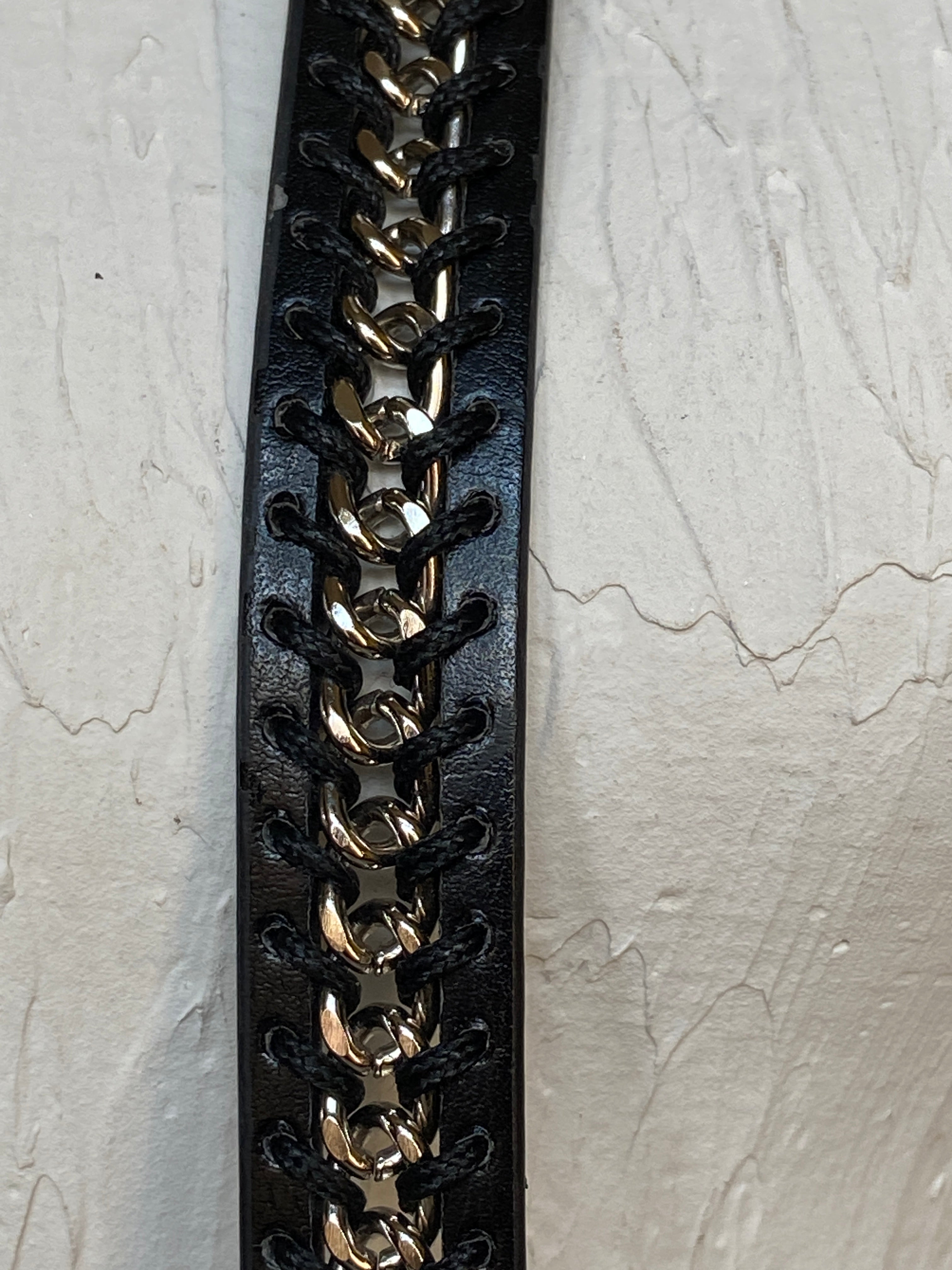 Black & metal belt