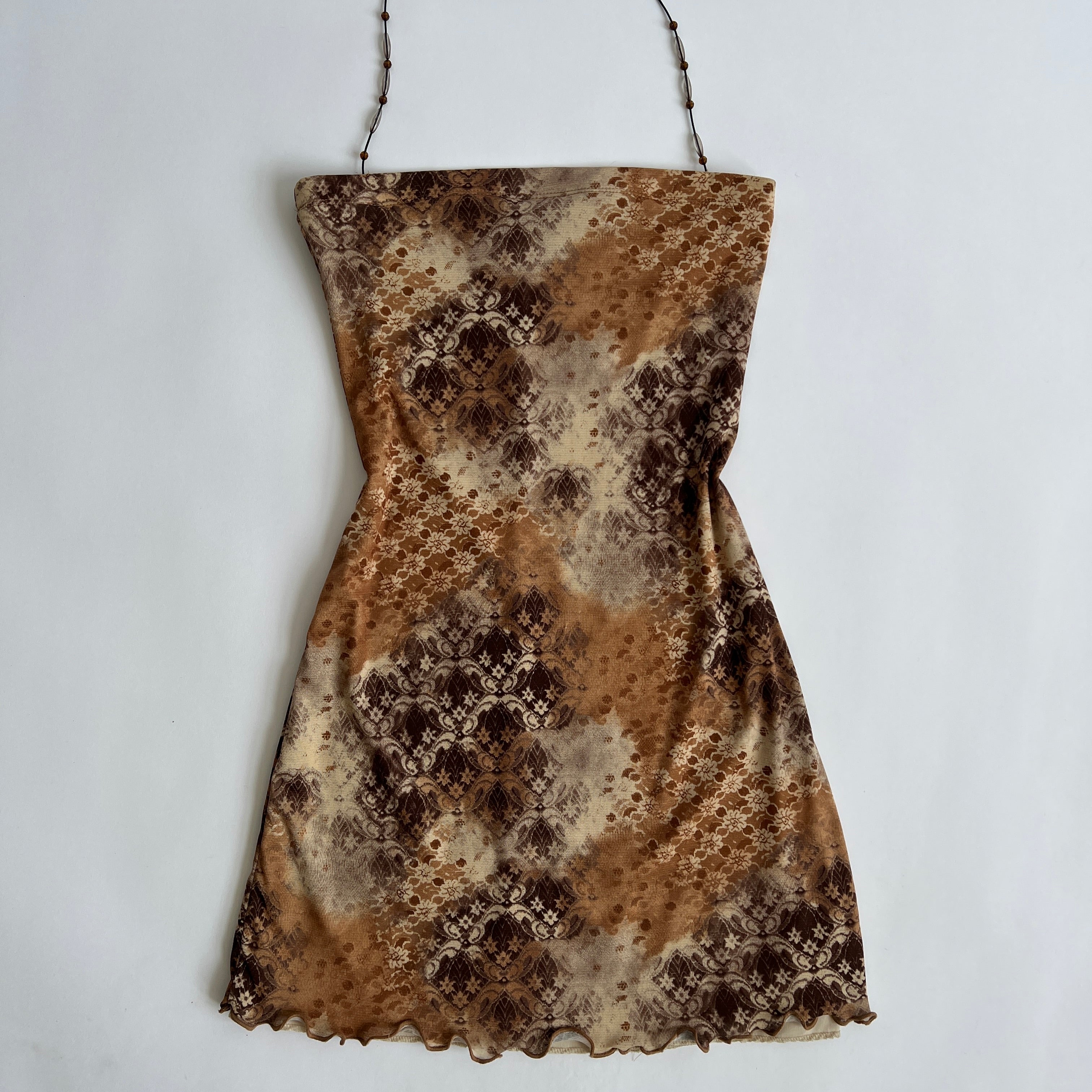 Vintage y2k boho print mini dress - S/M