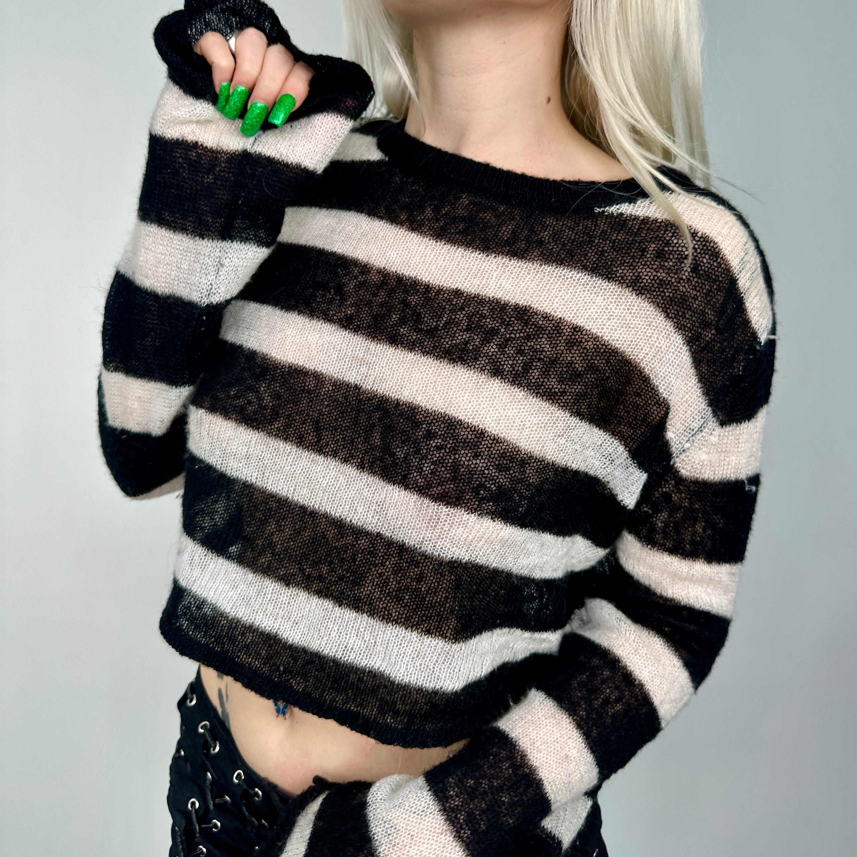 Cropped Striped Sweater