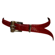 Red Genuine Snake Skin Belt