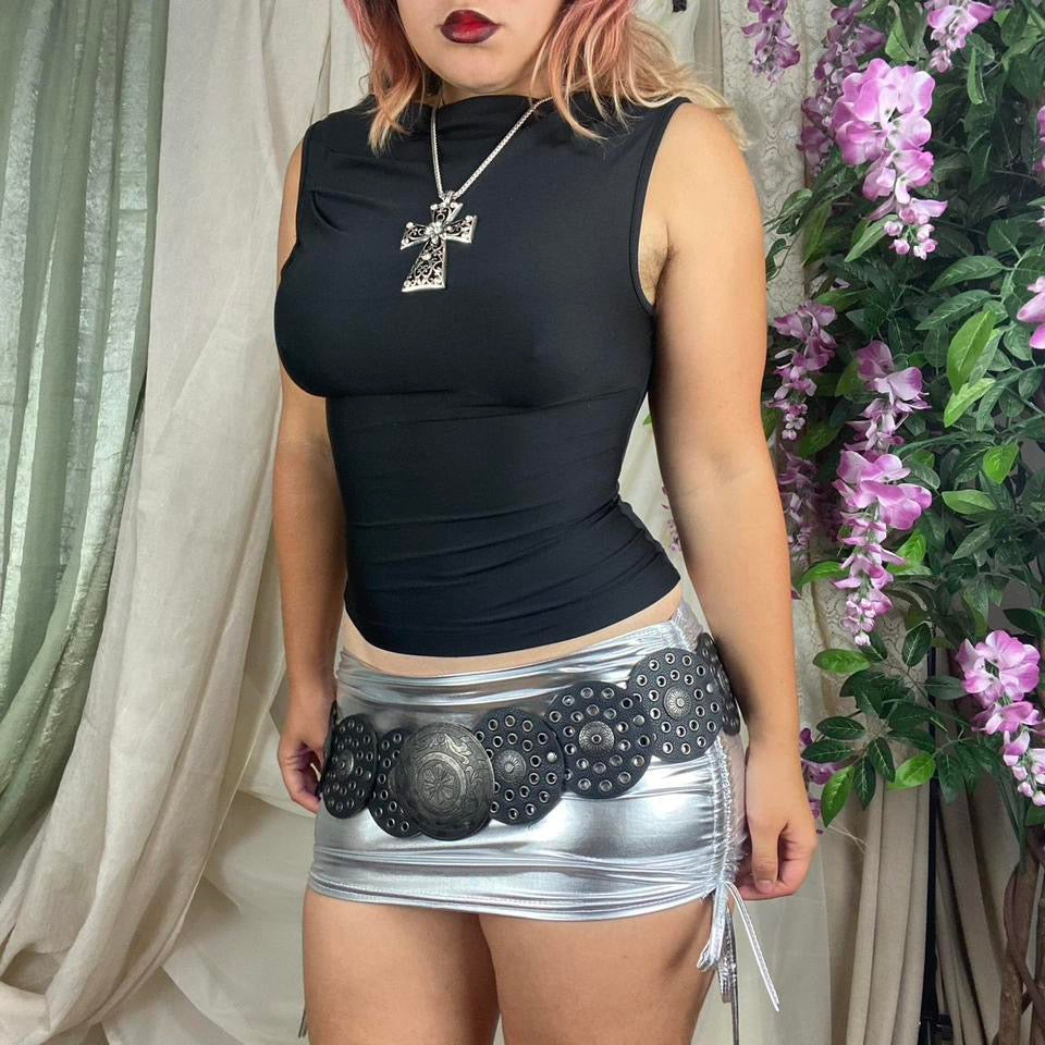 90s Sleek High Neck Top (Small)