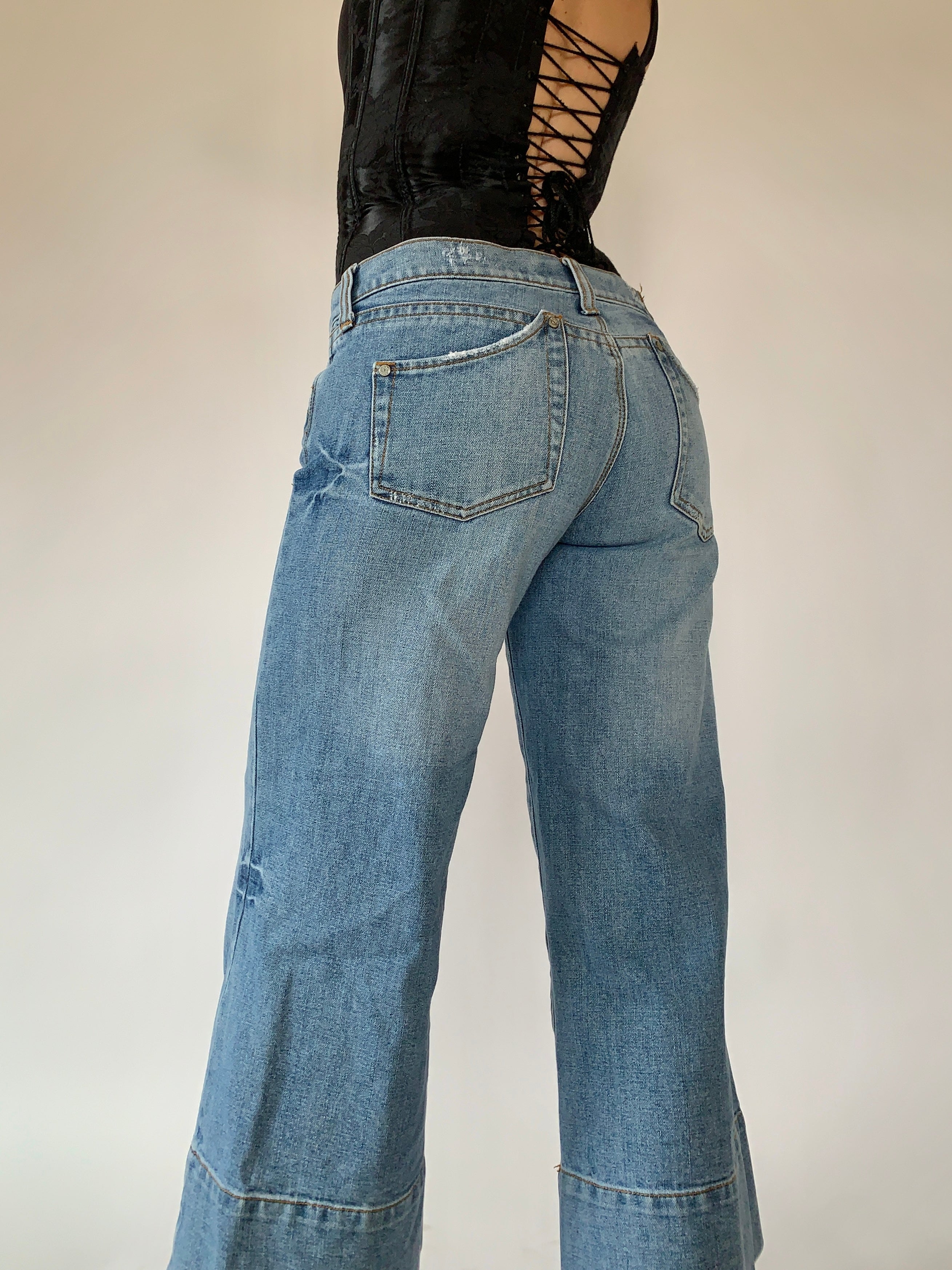Y2K Denim Capris - Small