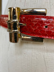 Red Genuine Snake Skin Belt