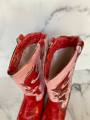 Custom hand painted leather boots